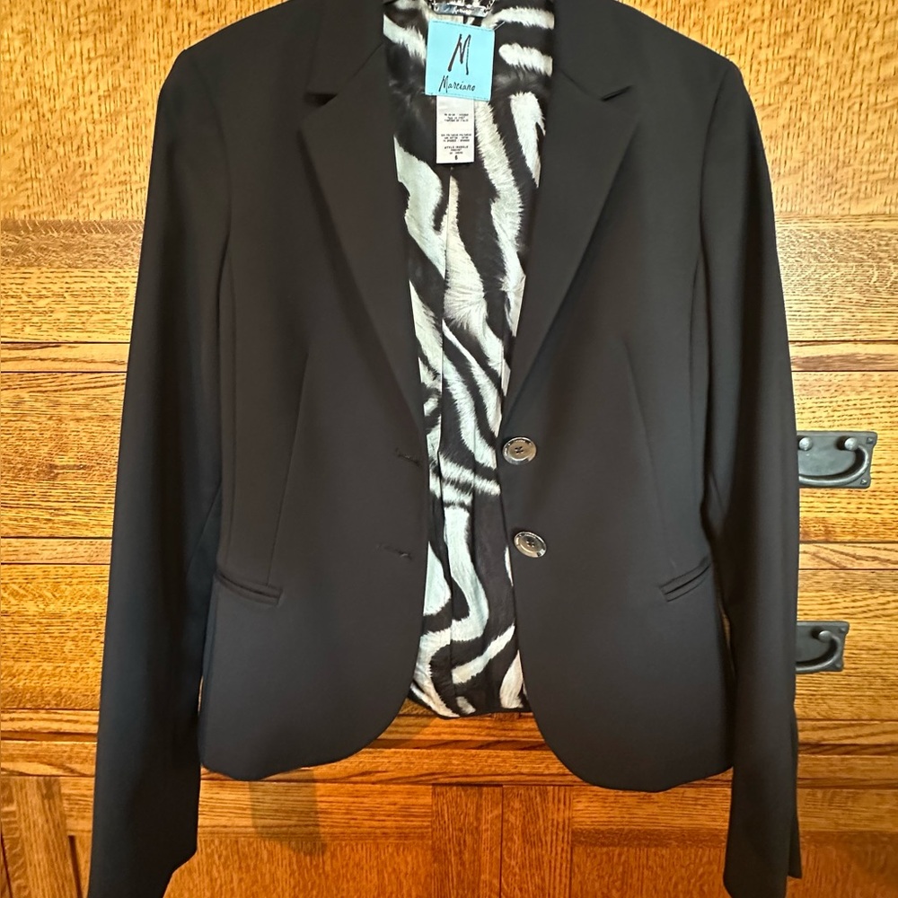 Marciano by Guess Black Blazer with Zebra Lining - evening jacket